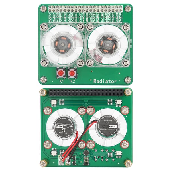 Køleventilator Modul Dobbelt Køler Udvidelseskort Computertilbehør til Raspberry Pi