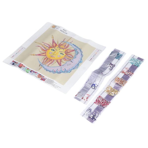 Diamantmaling DIY Håndbroderi Sol Måne Tonghui 5D Diamantmaling Dekorativ Maling