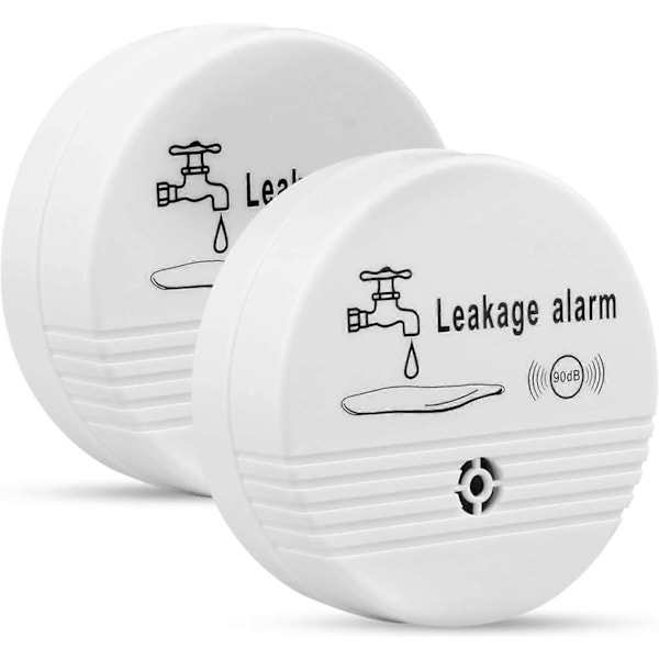 Pakke med 2 vanddetektorer - vand sensor alarm 85 dB, vanddetektor med batteri, smart home vanddetektor, vanddetektor vandvagt, vand detektering
