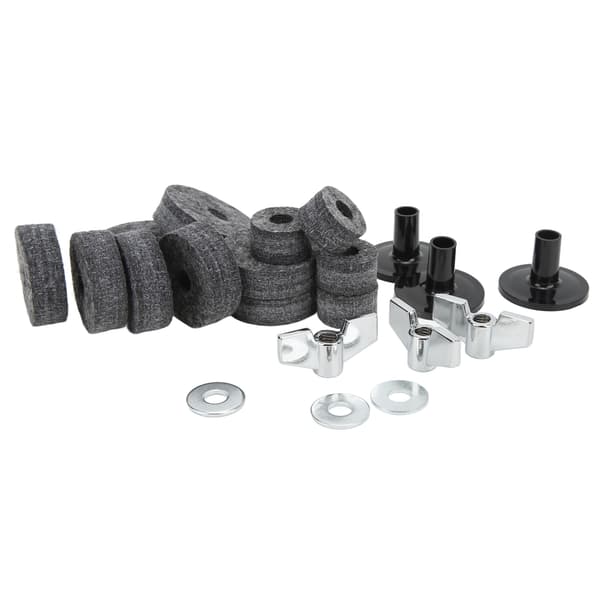 21 stk. tilbehør for utskifting av cymbaler, filtskiver, vingemuttere, skiver for Hi Hat Clutch Cup Grå