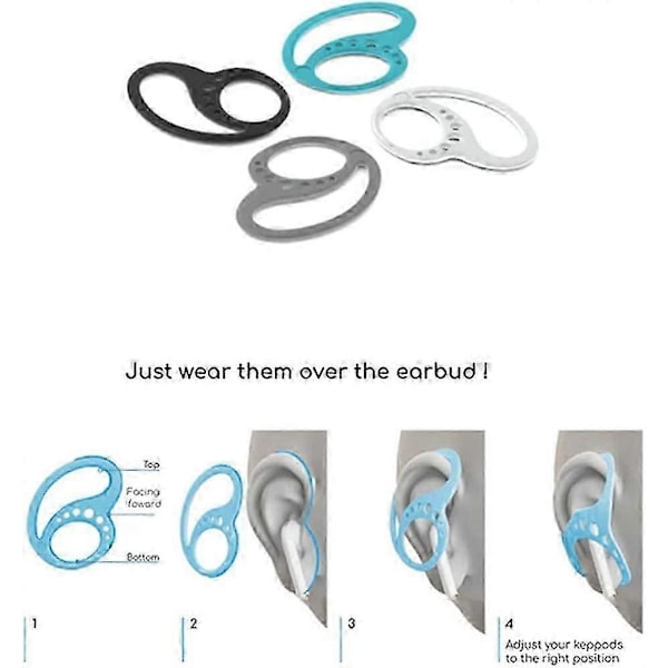 2 par ørepropkroge, ørefastgørelsesløkke til trådløse ørekroge til Airpods Universal Earhooks ack).