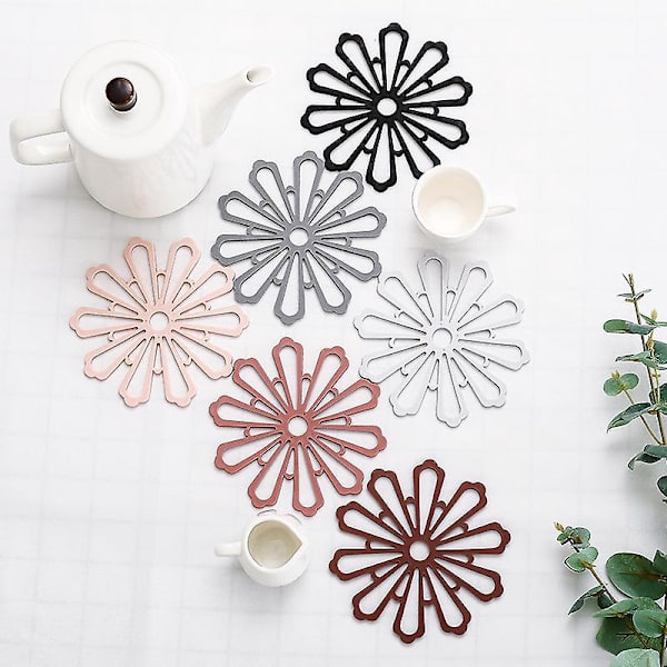 Silikon Trivet Matte Sett - Ekstra Tykk for Varme Retter, Gryter og Panner - Kjøkkenvarmeputer for Benkeplate og Bord - 12 stk