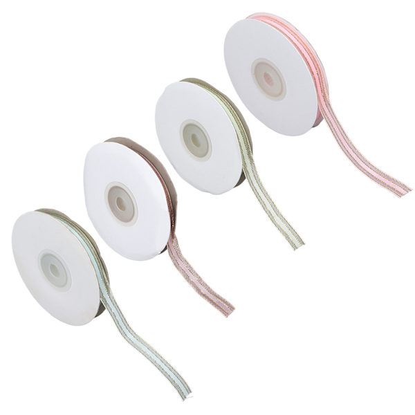 4 st 9 mm transparent chiffongband i polyester, dekorativt band för presentinslagning