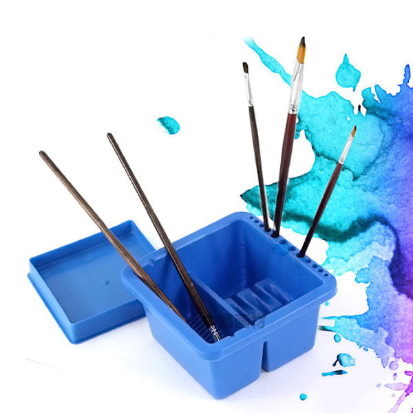 Plastbørste vaskespand Multifunktion Firkantet Pen Skive Art Supplies Vaskeværktøj Art Set