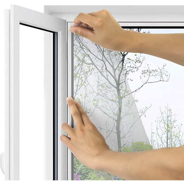 Universellt Klart Myggnät för Fönster/Tvättbart Nät - Justerbart Myggnät, DIY, Maximal Fönsterstorlek 150x200cm (1-pack, Vit)