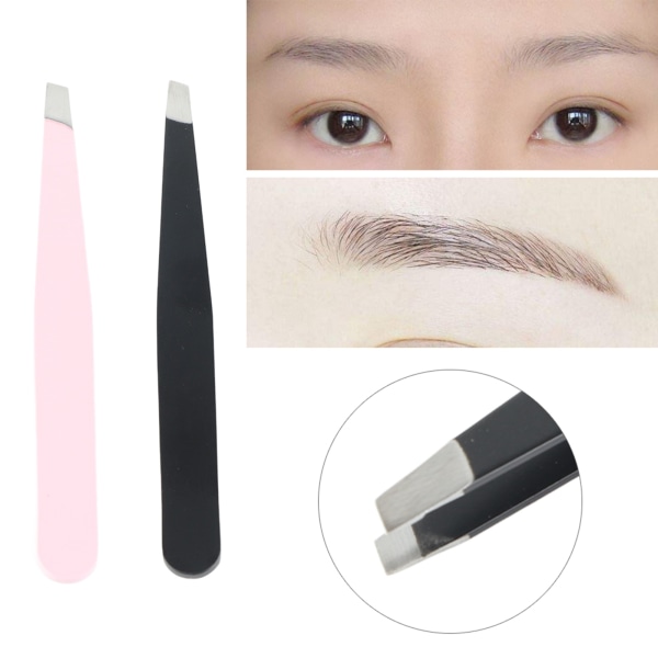 2 stk/sæt rustfrit stål øjenbryn pincet Ansigtshårfjerning klips Makeup skønhedsværktøj