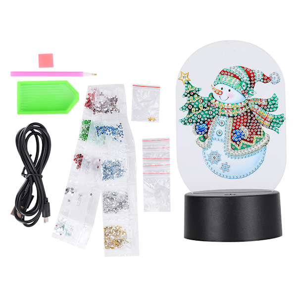 LED-diamantmålning nattlampor Smart Touch Sensor 3D USB jul DIY heminredning