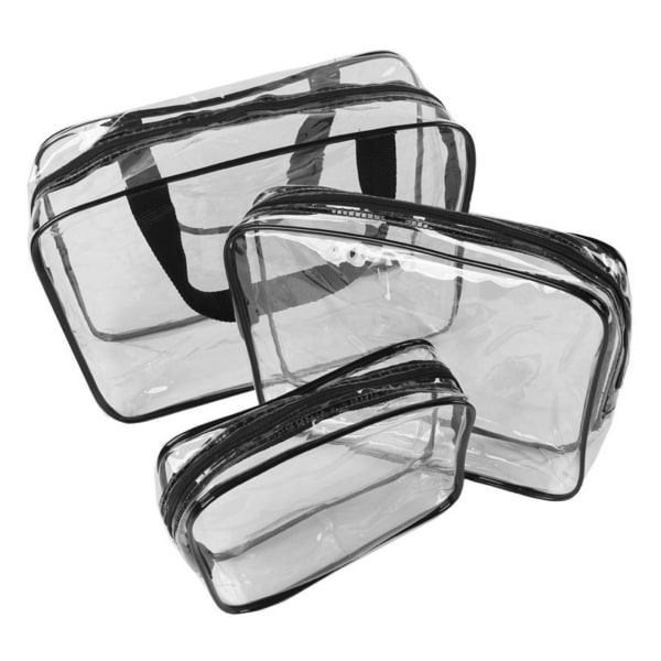 Genomskinlig kosmetisk väska PVC transparent vattentät stor kapacitet bärbar sminkväska reseförvaringsväska