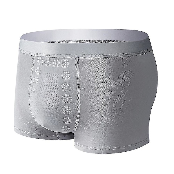 Magneettienergiahoitoterapia Miesten Bokseri Alushousut, 6 Kpl 2XL -1kpl Vaaleanharmaa