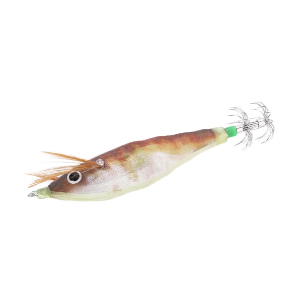 Fiske blekksprut Jigs Agn Blekksprut Jig Krok Hardt fiskeslokk med lysende effekt for havbåtfiske i elvedammen Brun