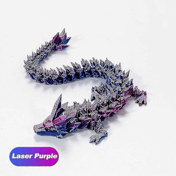 3D-printad drake i ägg, fullt ledad kristalldrake med drakägg, hemmakontorsdekor, skrivbordsleksaker, lasergrön