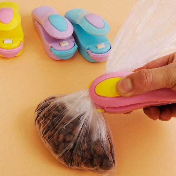Bärbar Mini Snacksäckförslutare - 4 st Värmeförseglande Handpressmaskin för Plastpåsar Matförvaring
