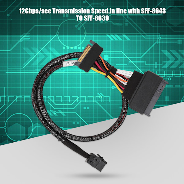 Mini SAS SFF-8643 till SFF-8639 U.2 4CH-anslutningskabel för intel 750 P3700 / PM963 SSD