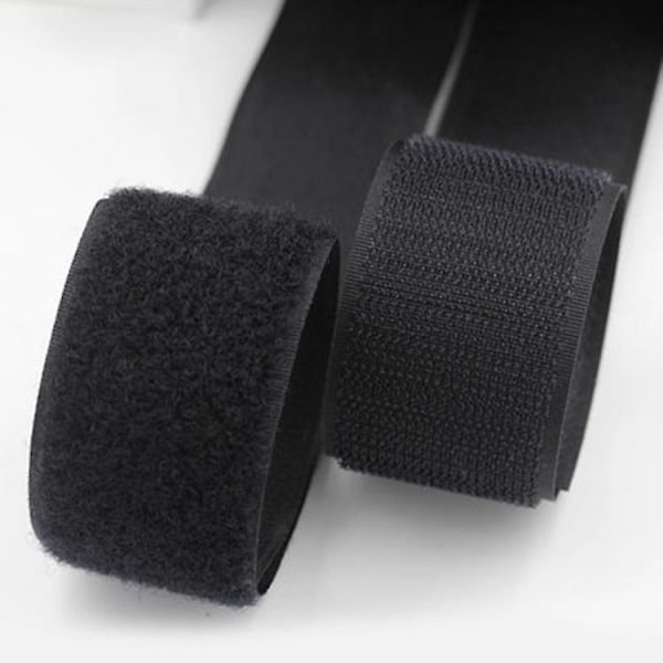 Syband 30 meter x 20mm, Icke-självhäftande kardborreband, svart