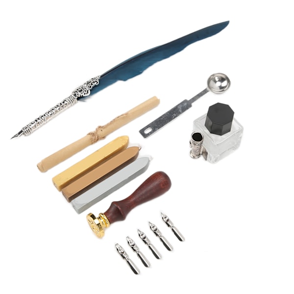 Fjerpennesæt Glat Skrivning Retro Design Udskæringsudseende Kalligrafi Pen Kit til Skrivning GaveSFDPS038033 Navy