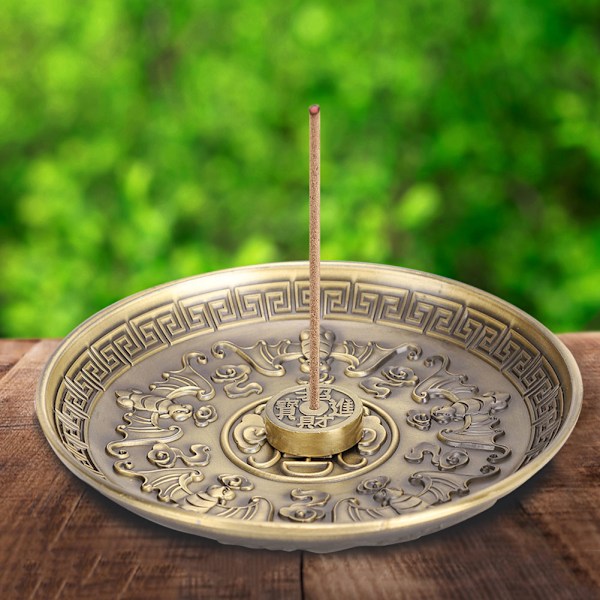 Røkelseholder Fem Velsignelse Plate Stick Brenner Stativ Bronse Sink Legering Hjem Tilbedelse