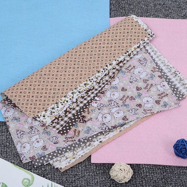 Bomullstyg för sömnad och quiltning, tryckt tyg, klädsömnadstyger, DIY-hantverkstillbehör, kaffe, 25 x 25 cm