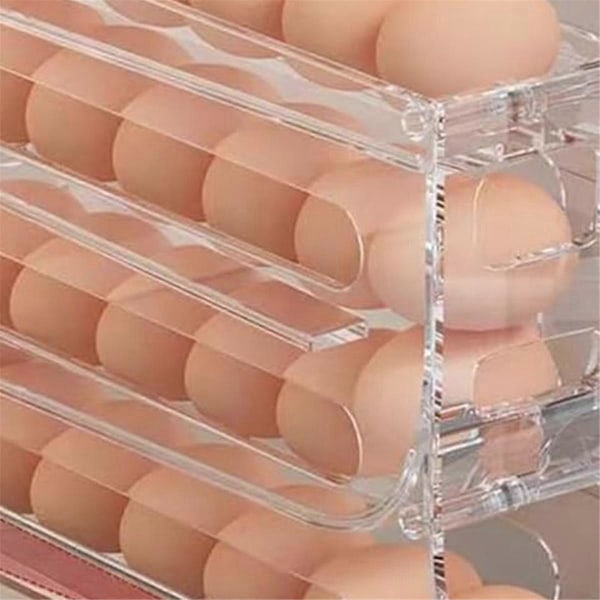 2 stk. 4-lags eggholder automatisk rullende dispenser eggstativholder