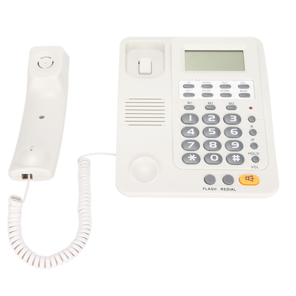KXT6009CID Bordtelefon med ledning til fastnet med funktion til opkalds-id-visning til hjemmekontoret (hvid)
