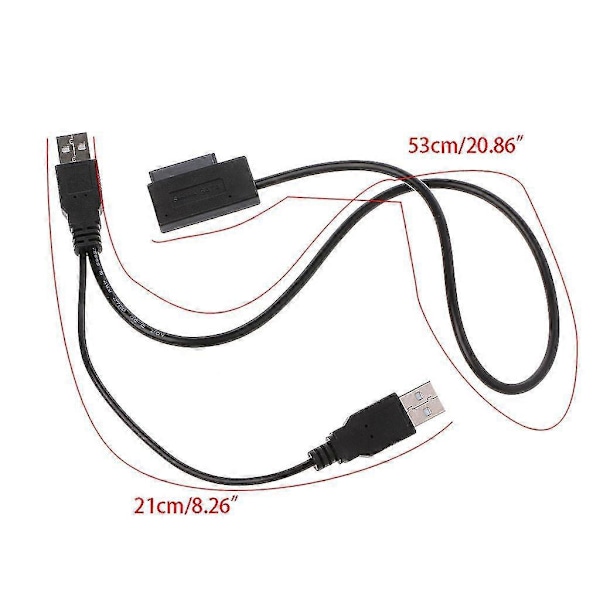 Usb 2.0 Til 7 6 13pin Sata Adapterkabel Ekstern Strøm Usb Sata Konverteringsledning
