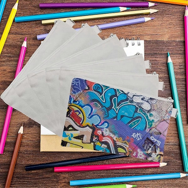 30 st Sublimeringsämnen Sminkväskor Bulk, Canvas Vit Väska White44