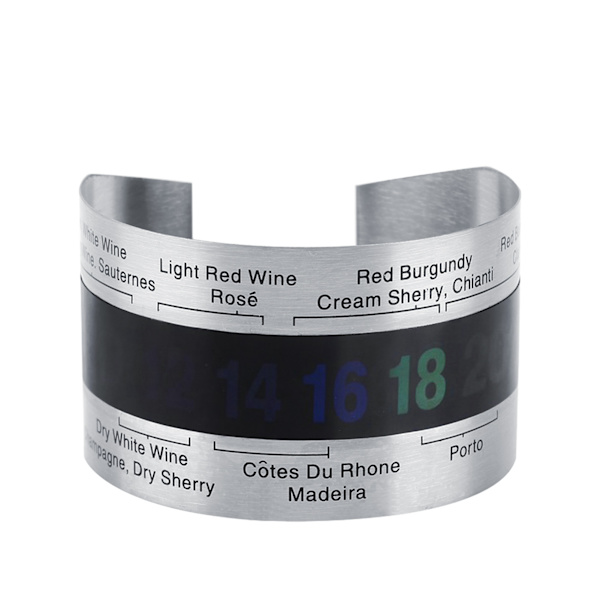 Vanntett LCD-termometer i rustfritt stål for vin, ølflasker og armbånd med rødvin, temperatursensor
