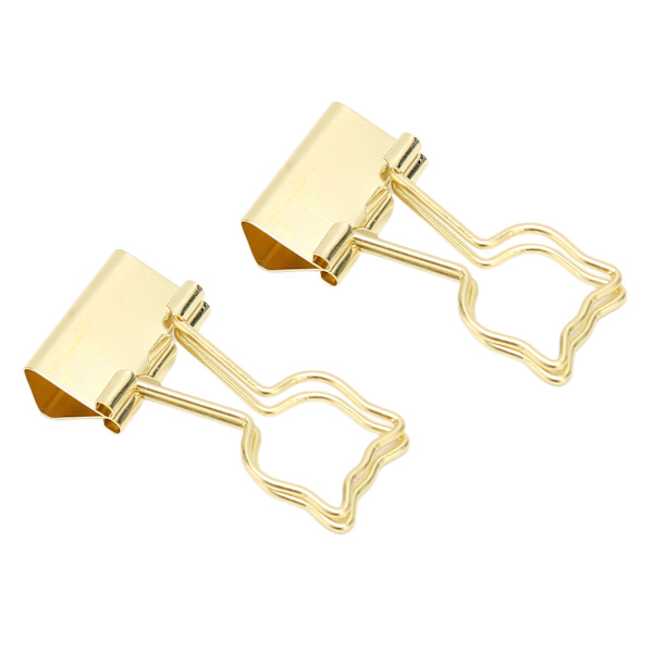 100 stk. Binder Clips Cat Form Metal Jern Hul Kompakt Bærbar Sjove Binder Clips til Dokumenter Klassificering Guld