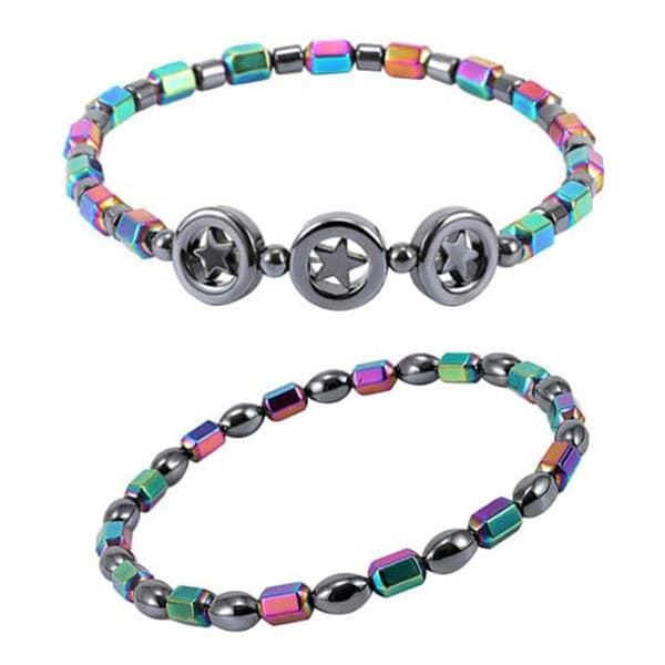 2 stk. magnetisk terapi ankelkæde elastisk anti-hævelse hæmatit ankelkæde armbånd unisex til mænd kvinder