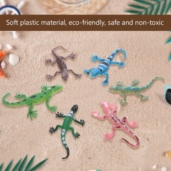 12 stk./sæt Blød Plastik Øgle Reptil Model Pædagogisk Legetøj til Småbørn Børn Gave