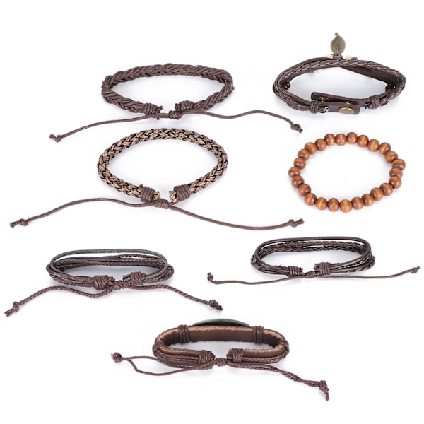 Unisex fashionabla vävda armband Retro Multilayer Bead Armband Smycken Tillbehör