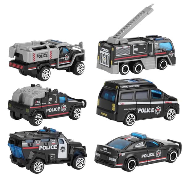 6 st 1:64 Ingenjörsbil Modell Legering Simulering Fordon Bilmodell Barnleksak A Stil