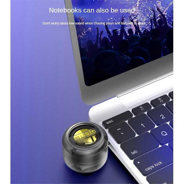 Högtalare Universal 3.5mm Ljudbox Telefonhögtalare Transparent Svart