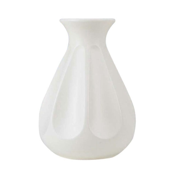 Blomvas i lantlig stil Blomkruka Dekorativ Vas Ornament Tillverkad av Plast (Vit)