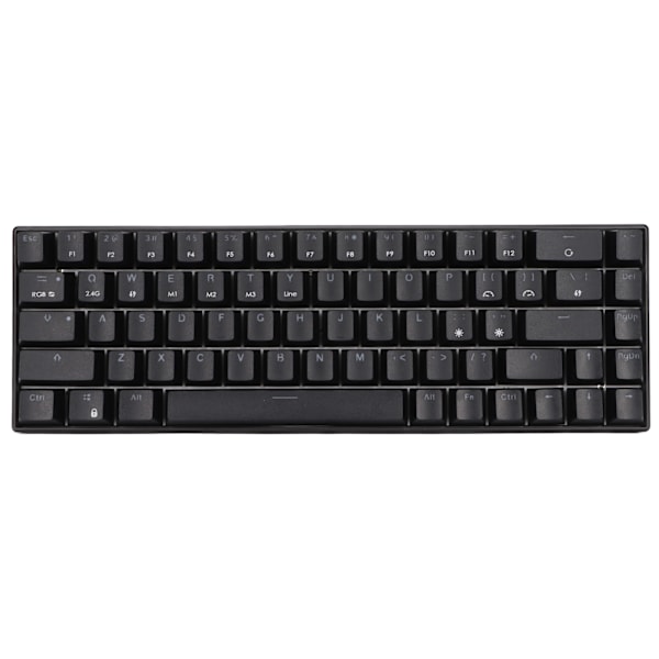 Trådløst 2.4 G mekanisk tastatur sort 68 taster RGB dynamisk baggrundsbelysning trådløst gaming tastatur til WindowsRed Switch