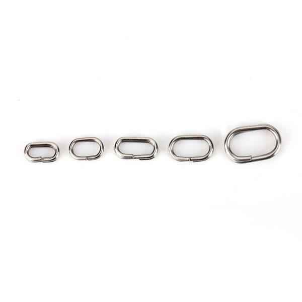 180 stk rustfritt stål splittringer swivel fiskeutstyr snap-kontakter sett
