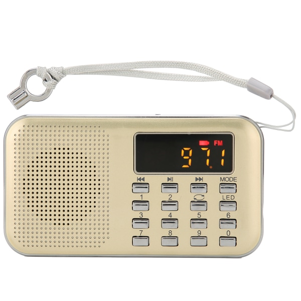 Digitaalinen Radio Mini Kannettava Radio Subwoofer Card MP3-soitin Bassokaiutin SeniorGoldille