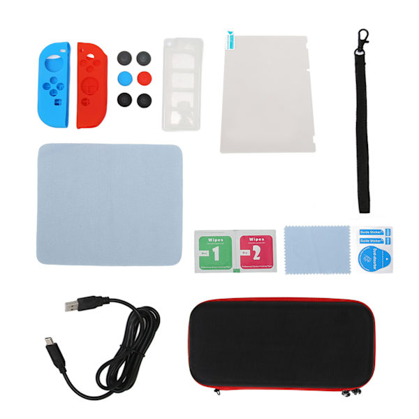 For Switch Family Bundle Tilbehør Skjermbeskytter Grip Deksel Kort Etui Bæreveske Alt i ett Spill Tilbehør Sett