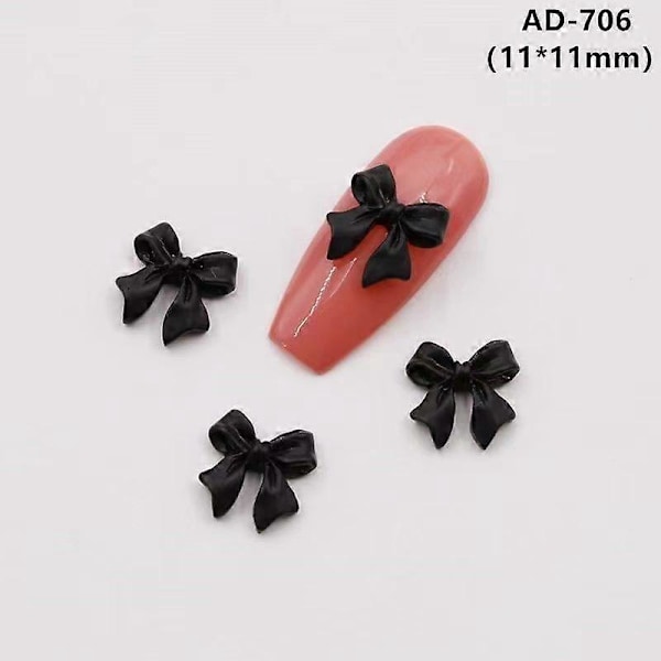 50 st Rosettformade Nageltillbehör 3D-Dekoration med Hartsband för Sommarbruk och Nagelpanel Negro