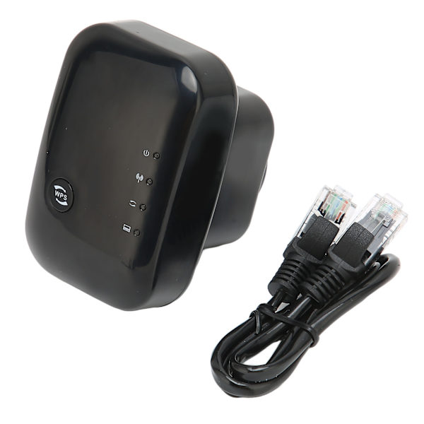 WIFI-förlängare 360 graders trådlös täckning 300 Mbp 2,4 Ghz LAN-port 2 lägen Plug-design WIFI-repeater för bärbar dator 100-240 V UK-kontakt