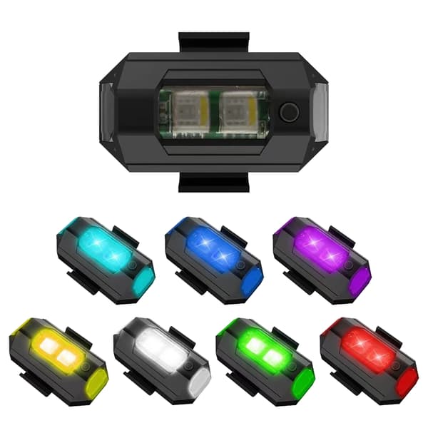 2 ST USB Laddning LED Motorcykel Stroboskop Blinkande Ljus Universal Lättvikt Hög Synlighet för Motorcykel