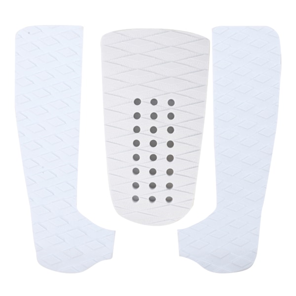 3PCS Surfboard Traction NonSlip Mat EcoFriendly EVA Foam Deck Pad Surf Boards Accessory(3 delar vit med hål )