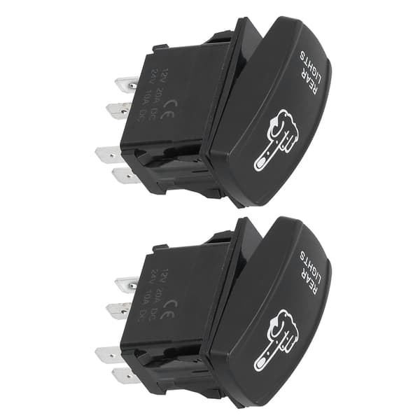 2 st vattentät vippströmbrytare ON/OFF för bilar, lastbilar, båtar 5-polig 12V-24V Finger Pattern Model