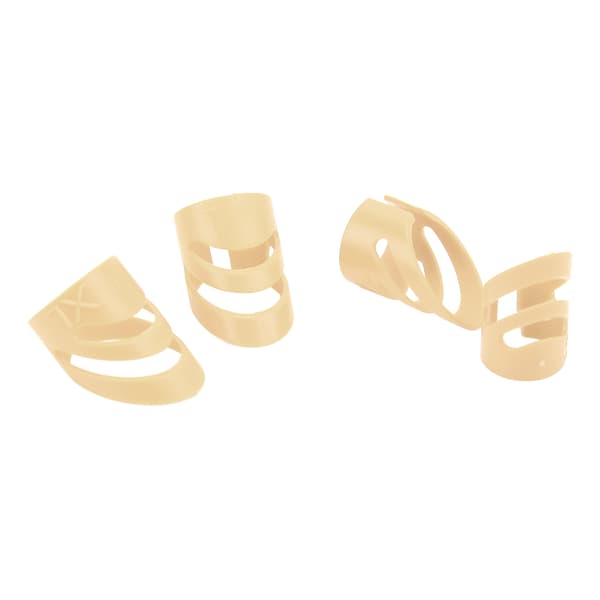 4st Gitarr Fingerplektrum Fingerspets Skydd Instrument Tillbehör Set Kit för Bas Banjo Beige