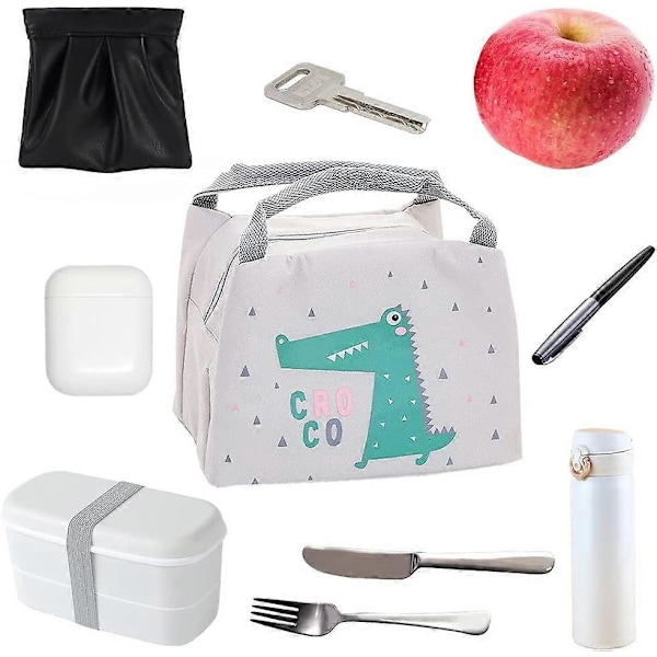 Liten kjølebag for små jenter, isolert lunsjbag, matboks for barn, mini kjølebag for barn, multifunksjonell lunsjbag for kvinner, for mattransport ((Pola