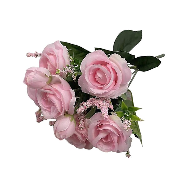 30cm Juhla Häät Keinotekoinen Silkkikukka Tarvikkeet DIY 2 Nuppua 6 Kukkaa Puutarha Pinkki