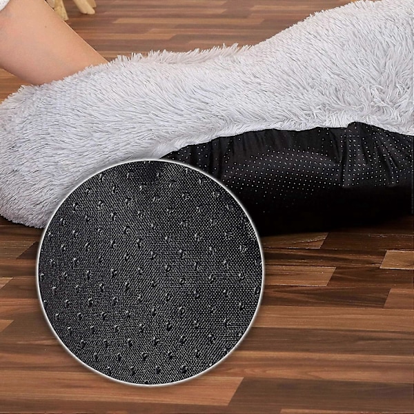 Rund Hundekurv Kattepude Donut Kurv 50 cm Udvendige Mål Lysegrå