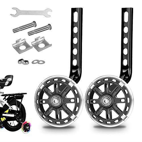 Cykelstödhjul, Stabila Stödhjul för Barncyklar, Svart, 1 Par
