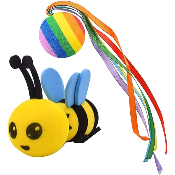 Färgglada Rainbow Honey Bee Car Antenn Toppers (2 st)