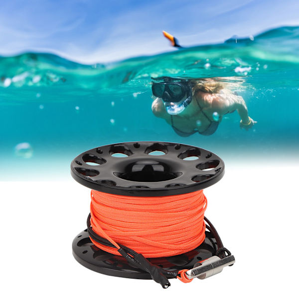 30m 4 farger Slitesterk plast Scuba Diving Fingerspole Spole Dykker Undervannstilbehør (svart)
