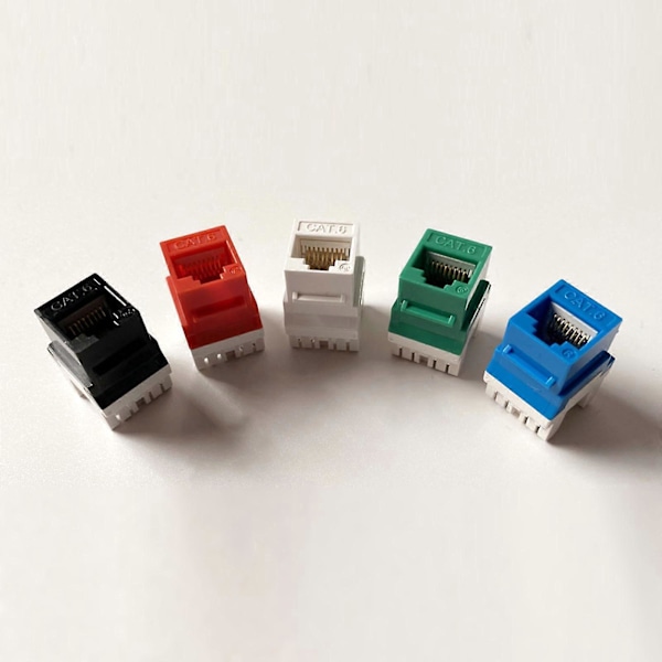 5 stk. Rj45 Cat6 Keystone Jack Innsetting, Punch Down Keystone Jack Adapter, Hvit